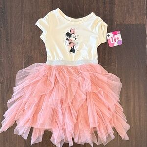 NWT Disney Toddler Girls Minnie Mouse Pink Tutu Tulle Dress!